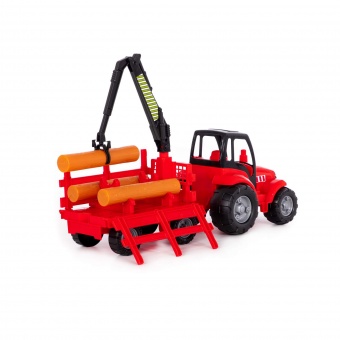 "Чемпион", трактор + прицеп-лесовоз (в сеточке) арт. 8229