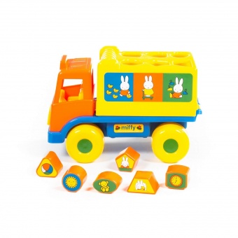 Логический грузовичок "Миффи" с 6 кубиками №1(в сеточке) арт.64394 Полесье