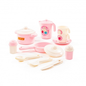 Набор детской посуды "Настенька" на 2 персоны (V6) (18 элементов) (в сеточке), арт. 79923