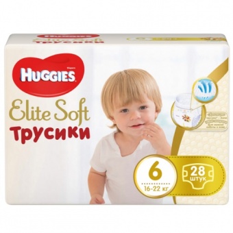 Трусики-подгузники Huggies Elite Soft 6 (16-22кг) 28шт. арт. 5029053547718