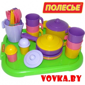 Набор детской посуды "Настенька" с подносом на 6 персон арт.3971
