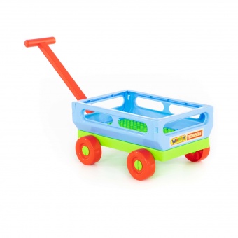 Тележка с ручкой №2 (голубая) арт.44396-2