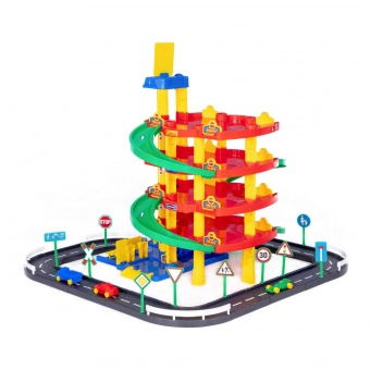 Паркинг 5-уровневый с дорогой и автомобилями (в коробке) арт.38104 Полесье