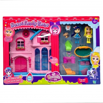 Игровой набор "Домик для кукол" с куклами, арт. 60219AB