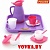 Набор детской посуды "Алиса" с подносом на 2 персоны (Pretty Pink) арт. 40589