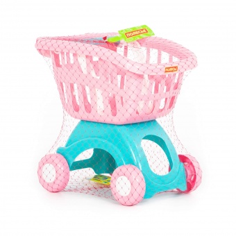 Тележка для маркета "Мини" (v1) (розовая) (в сеточке) арт.71262-1 Полесье
