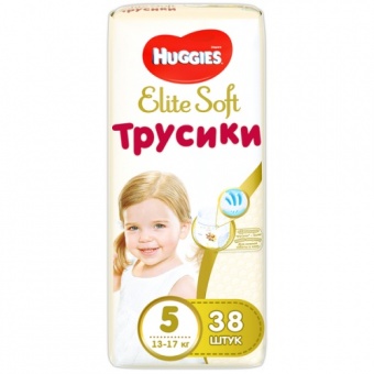 Трусики-подгузники Huggies Elite Soft 5 (12-17кг) 38шт. арт. 5029053547015