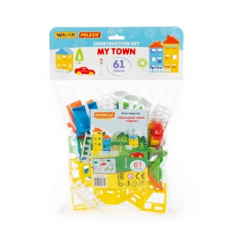 Конструктор "Построй свой город" (61 элемент) (в пакете) арт. 53725 Полесье