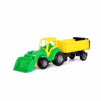 "Чемпион", трактор с ковшом и полуприцепом (в сеточке) арт. 0438 Полесье