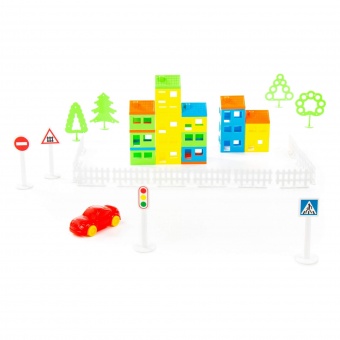 Конструктор "Построй свой город" (61 элемент) (в ведёрке) арт. 56221 Полесье