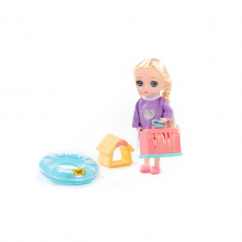 Кукла "Маша" (16 см) на море + аксессуары (4 элемента) (в коробке №2), арт. 03366 Полесье