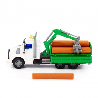 "Профи", автомобиль бортовой с манипулятором инерционный (со светом и звуком) (зелёный) (в коробке) арт. 96142