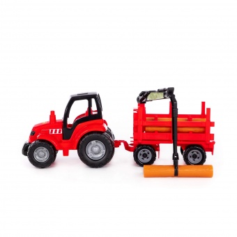 "Чемпион", трактор + прицеп-лесовоз (в сеточке) арт. 8229