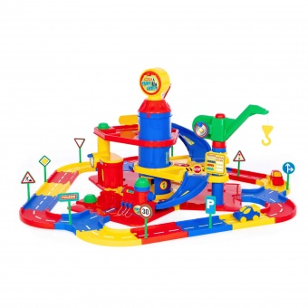 Паркинг 3-уровневый "Parktower" с дорогой и автомобилями (в коробке) арт.37862