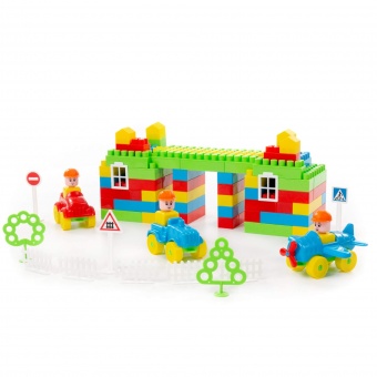 Конструктор "Строитель" (348 элементов) (в пакете) арт. 52568 Полесье