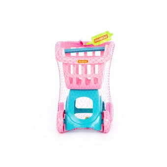 Тележка для маркета "Мини" (v1) (розовая) (в сеточке) арт.71262-1 Полесье